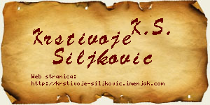 Krstivoje Šiljković vizit kartica